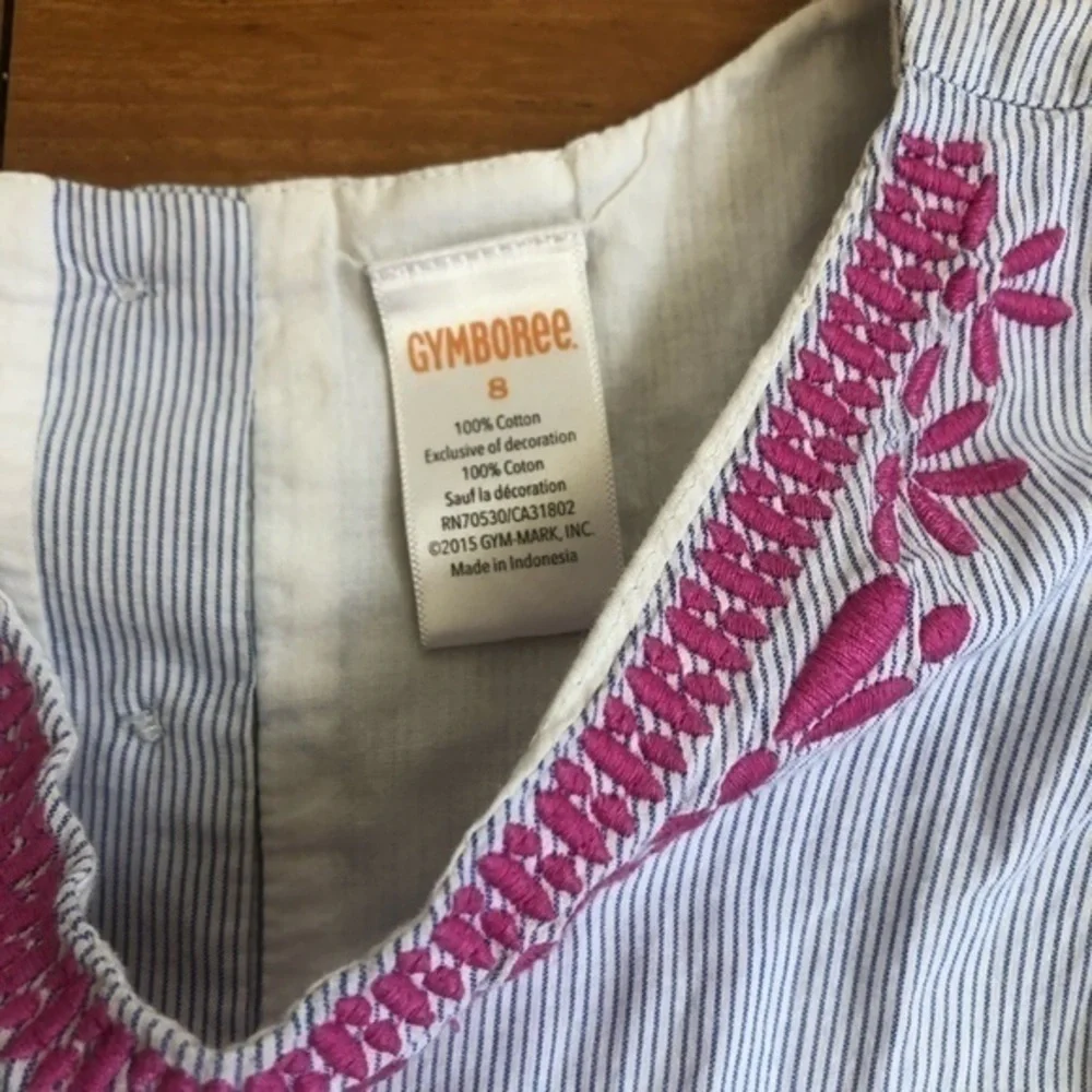Gymboree Floral Medallion Striped Dress sz 8
